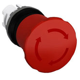 Mushroom head push button, round release, 40 mm, red